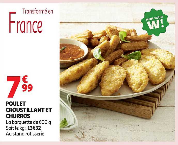 POULET CROUSTILLANT ET CHURROS