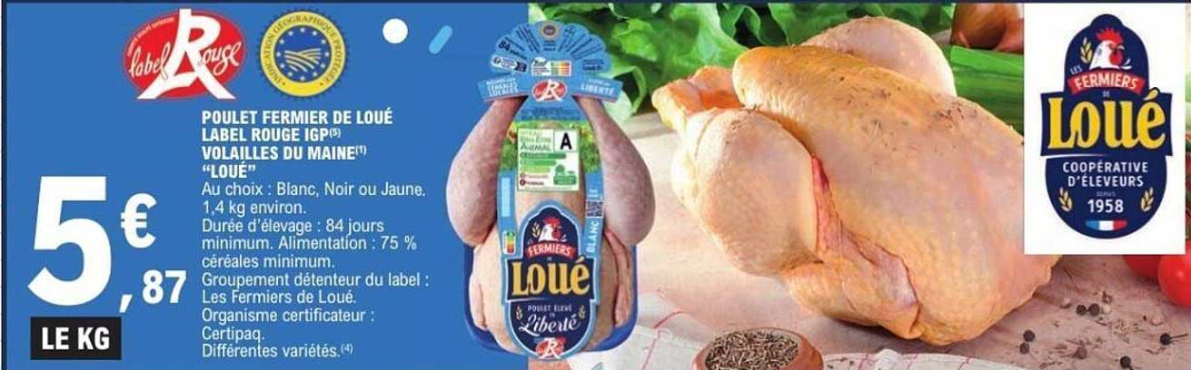 POULET FERMIER DE LOUE LABEL ROUGE IGP