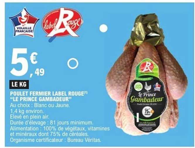 Poulet fermier Label Rouge "Le Prince Gambadeur"