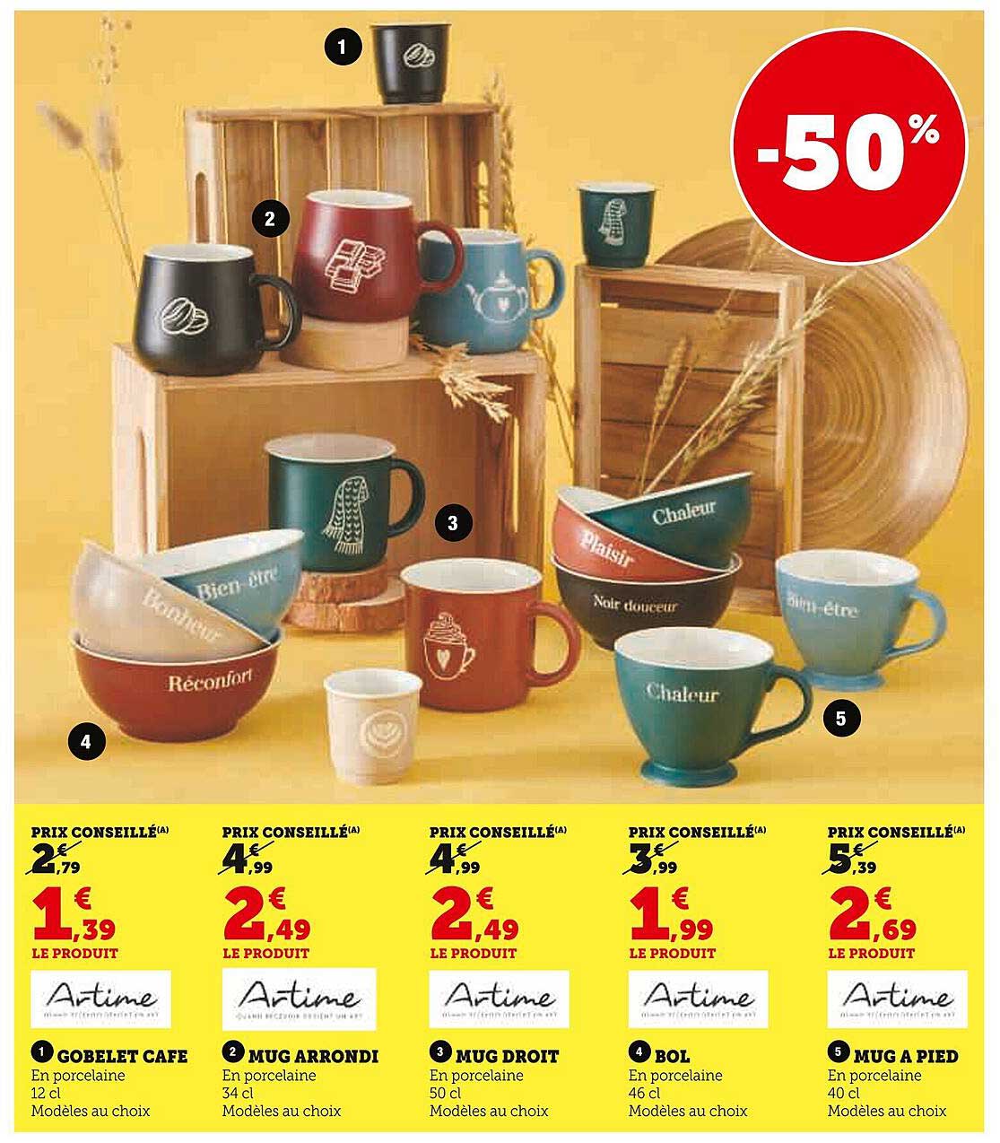 Promotion sur une sélection d'articles en porcelaine -50%
