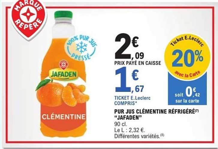 PUR JUS CLÉMENTINE RÉFRIGÉRÉ "JAFADEN"