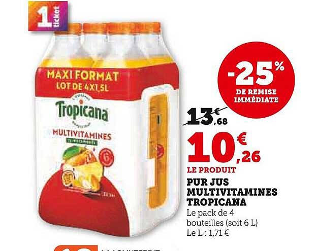 PUR JUS MULTIVITAMINES TROPICANA
