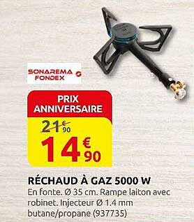 RÉCHAUD À GAZ 5000 W
