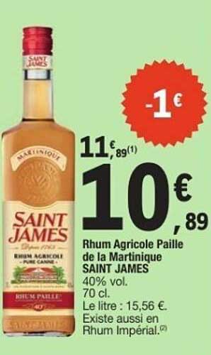 Rhum Agricole Paille de la Martinique SAINT JAMES