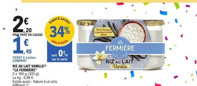 RIZ AU LAIT VANILLE "LA FERMIÈRE"