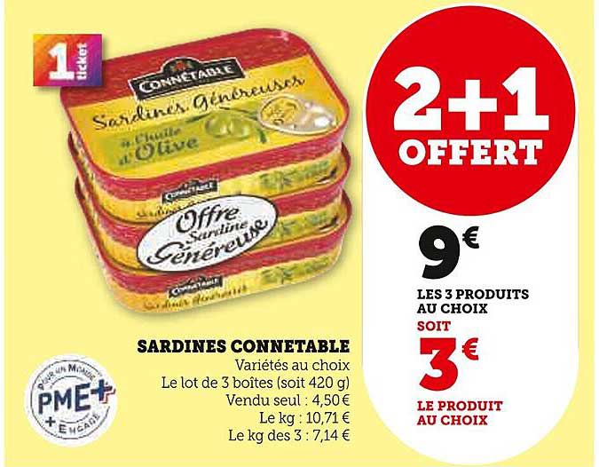 SARDINES CONNETABLE - 2+1 OFFERT