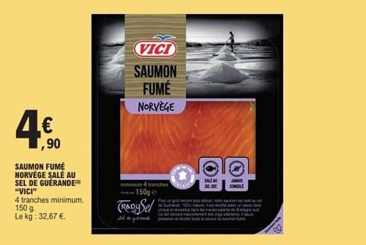 SAUMON FUMÉ NORVÉGIEN SALÉ AU SEL DE GUERANDE® VICI