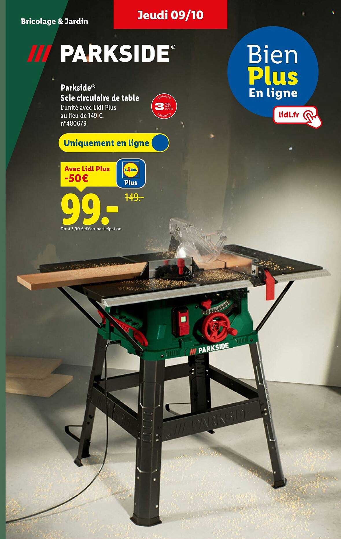 Scie circulaire de table Parkside