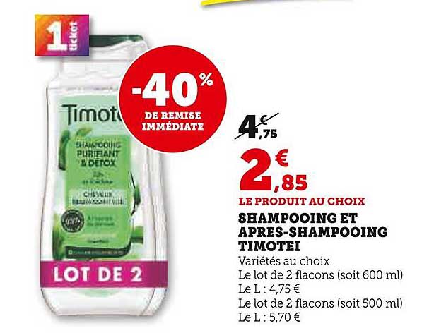SHAMPOOING ET APRÈS-SHAMPOOING TIMOTEI