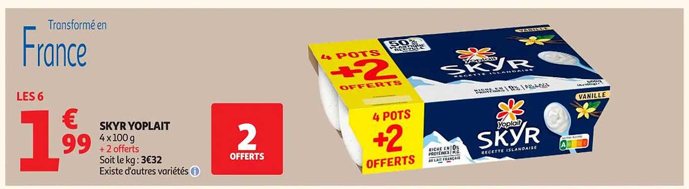 SKYR YOPLAIT 4 x 100 g + 2 offerts
