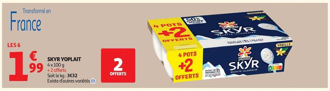 SKYR YOPLAIT 4 x 100 g + 2 OFFERTS