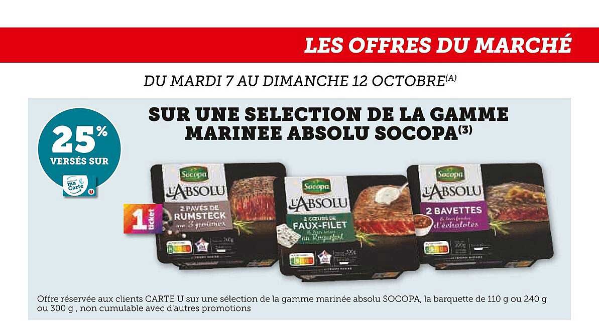 SUR UNE SELECTION DE LA GAMME MARINEE ABSOLU SOCOPA