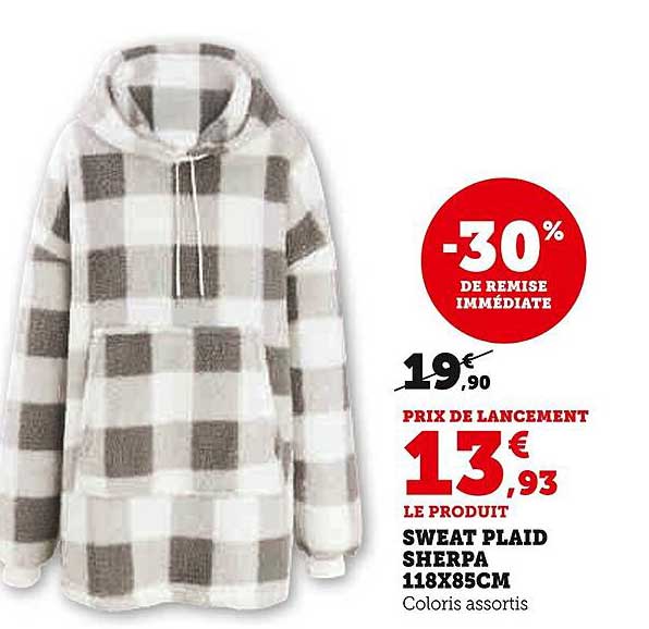 SWEAT PLAID SHERPA 118X85CM