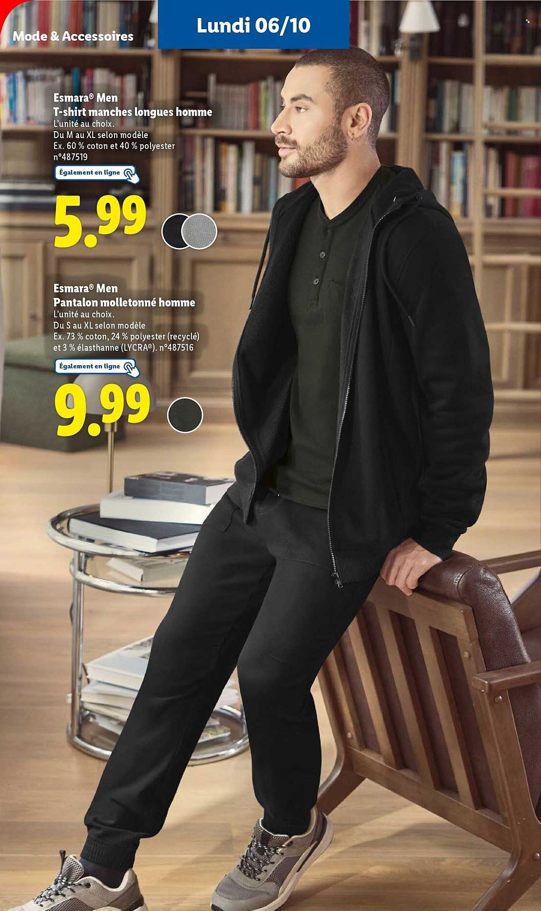 T-shirt manches longues homme & Pantalon molletonné homme