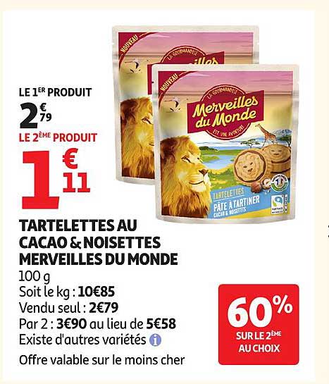 TARTELETTES AU CACAO & NOISETTES MERVEILLES DU MONDE