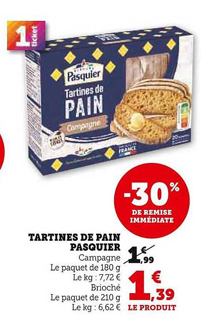 TARTINES DE PAIN PASQUIER