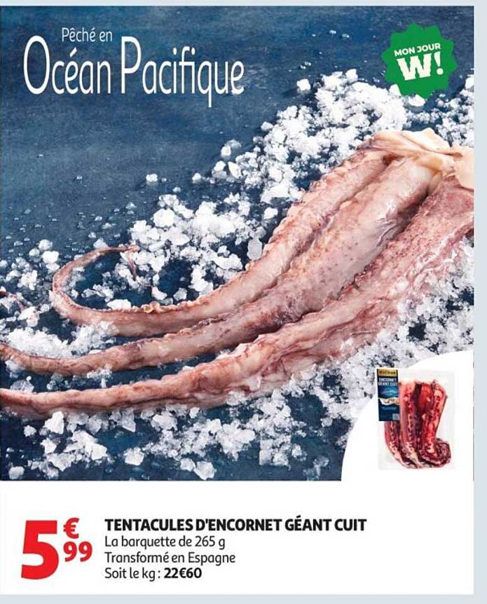 TENTACULES D'ENCORNET GÉANT CUIT