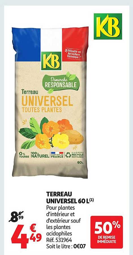 TERREAU UNIVERSEL 60 L