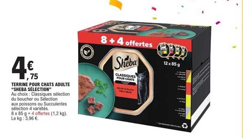 TERRINE POUR CHATS ADULTE "SHEBA SÉLECTION"