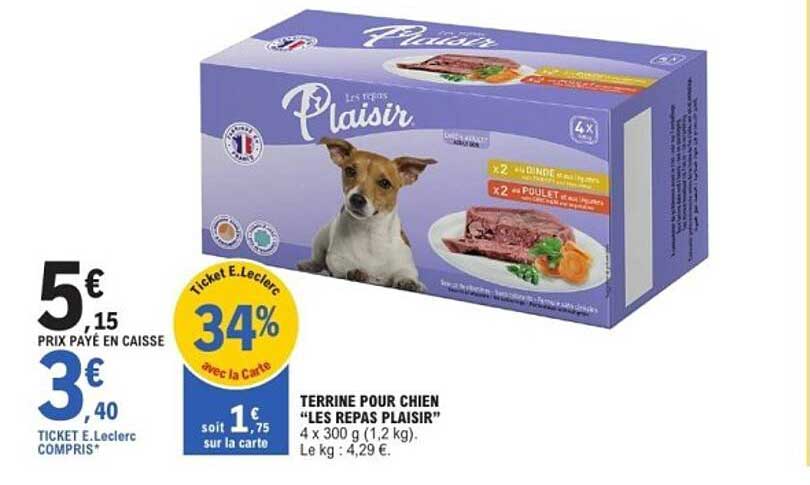 TERRINE POUR CHIEN “LES REPAS PLAISIR”