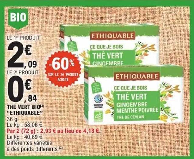 THÉ VERT BIO "ETHIQUABLE"