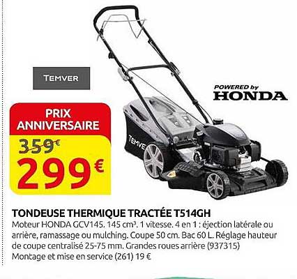 Tondeuse thermique tractée T514GH