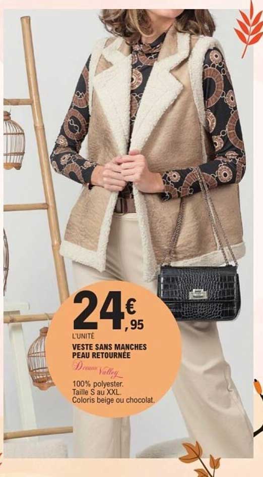 VESTE SANS MANCHES PEAU RETOURNÉE