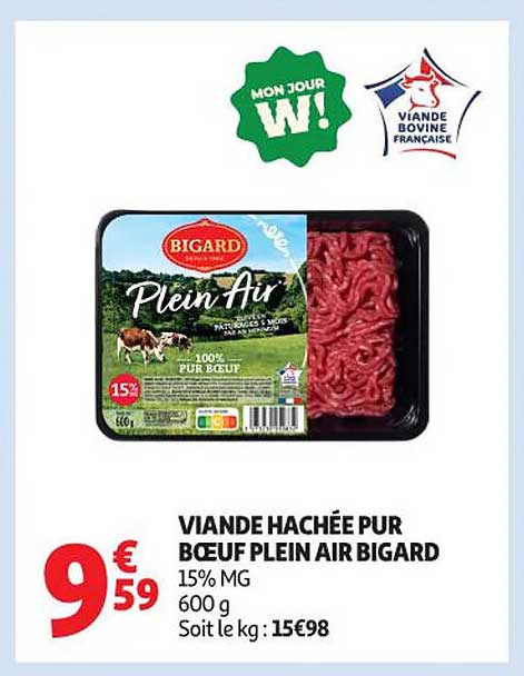 VIANDE HACHÉE PUR BŒUF PLEIN AIR BIGARD