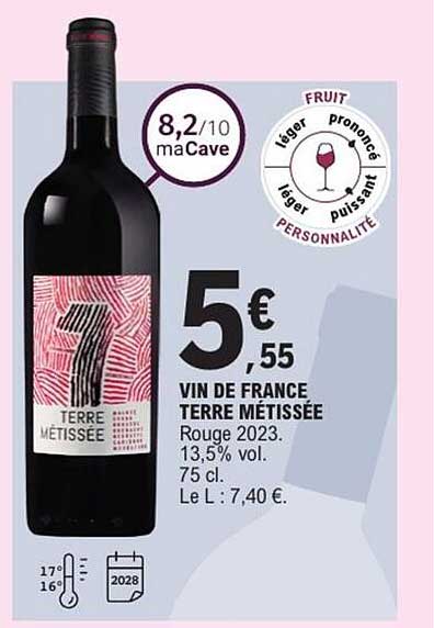 VIN DE FRANCE TERRE MÉTISSÉE