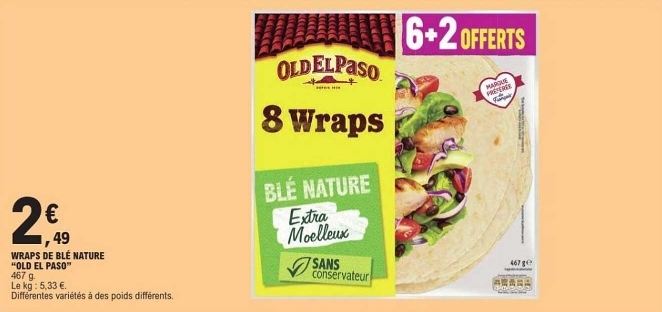 WRAPS DE BLÉ NATURE "OLD EL PASO"
