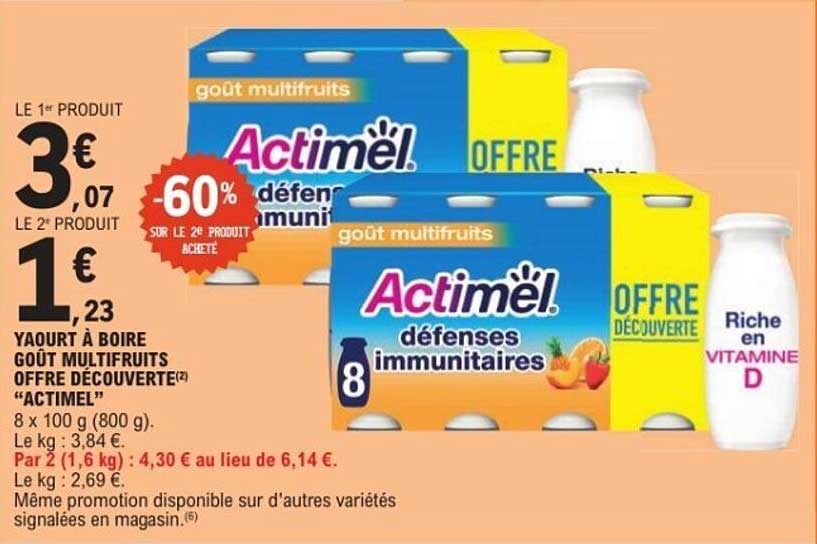 Yaourt à boire goût multifruits Actimel