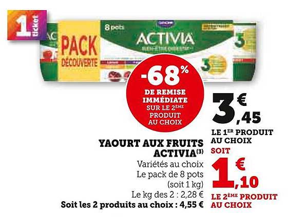 YAOURT AUX FRUITS ACTIVIA