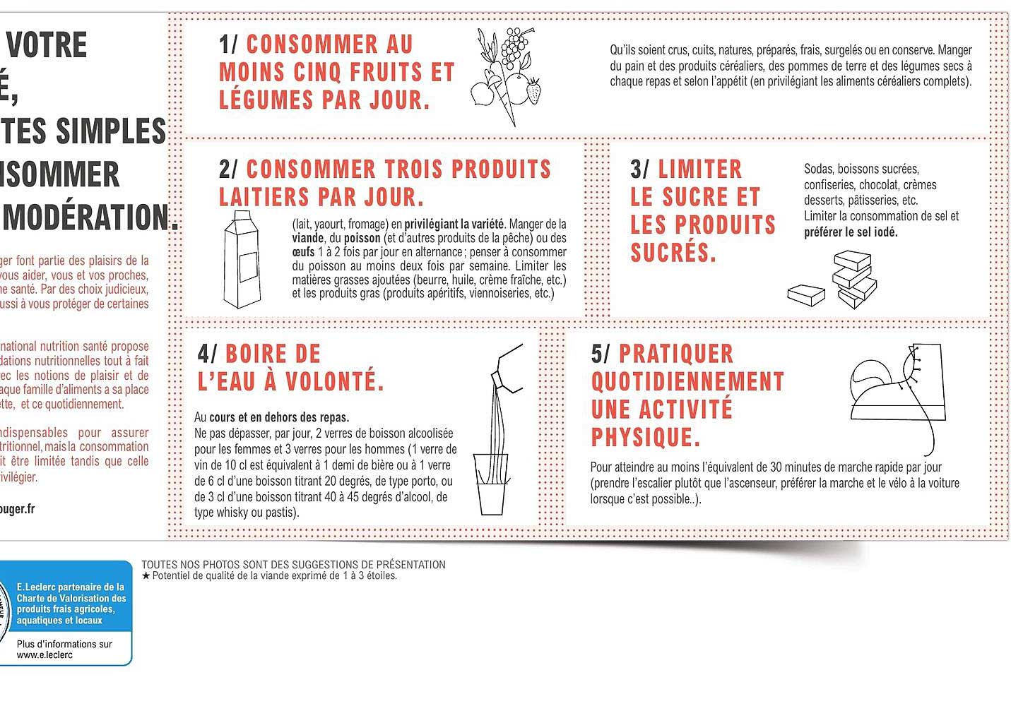 1/ CONSOMMER AU MOINS CINQ FRUITS ET LÉGUMES PAR JOUR.
