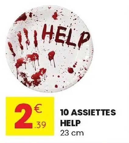 10 ASSIETTES HELP 23 cm