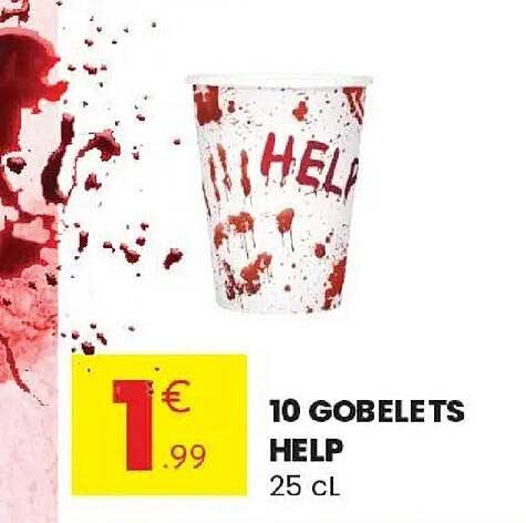 10 GOBELETS HELP 25 CL