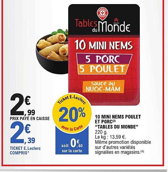 10 MINI NEMS 5 PORC 5 POULET SAUCE AU NUOC-MÂM