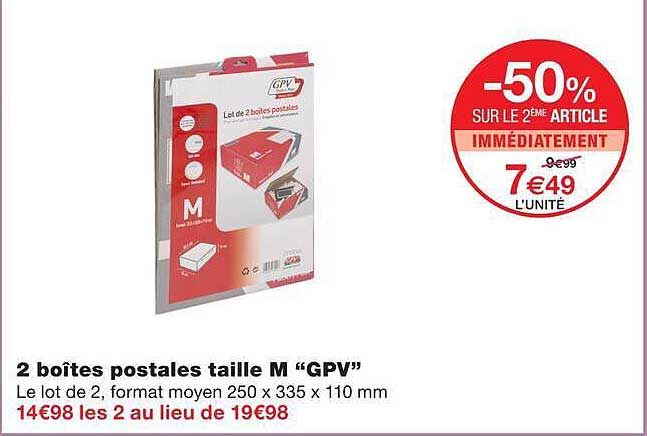 2 boîtes postales taille M “GPV”