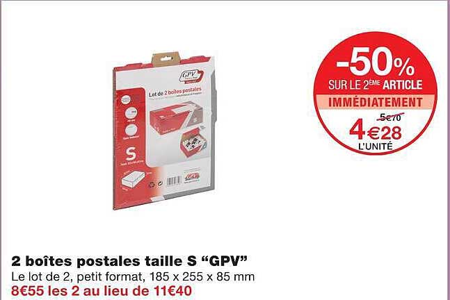 2 boîtes postales taille S “GPV”