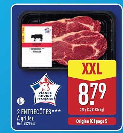 2 ENTRECÔTES*** À griller. Réf. 502943