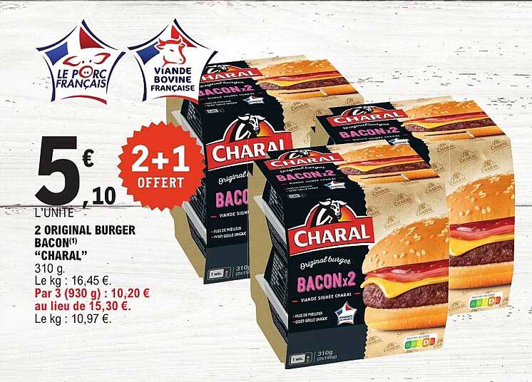2 ORIGINAL BURGER BACON «CHARAL»