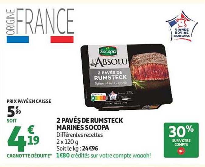 2 PAVÉS DE RUMSTECK MARINÉS SOCOPA