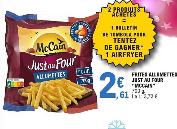 2 produits achetés = 1 bulletin de tombola pour tentez de gagner* 1 airfryer