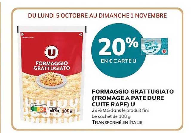 20% en € carte U