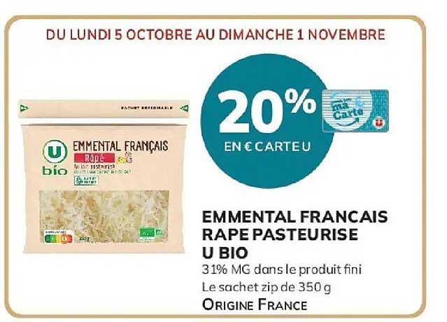 20% EN € CARTE U