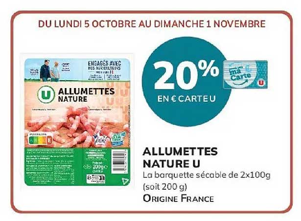 20% EN € CARTE U