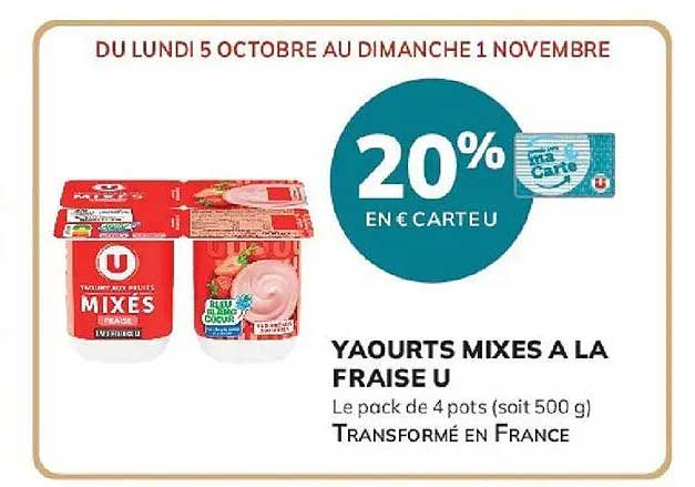 20% EN € CARTE U