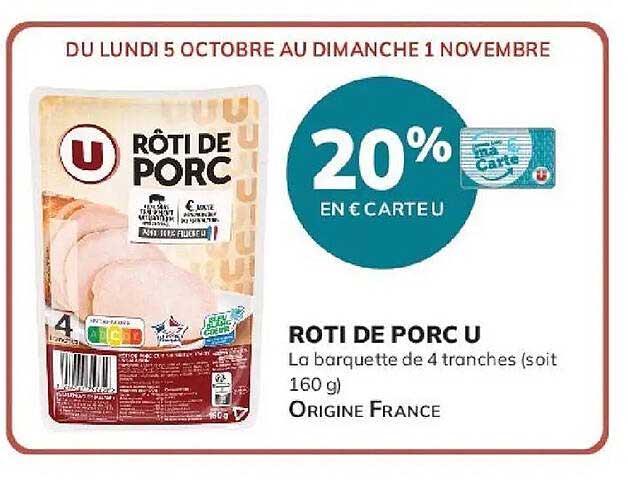 20% EN € CARTE U