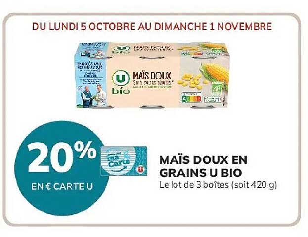 20% EN € CARTE U