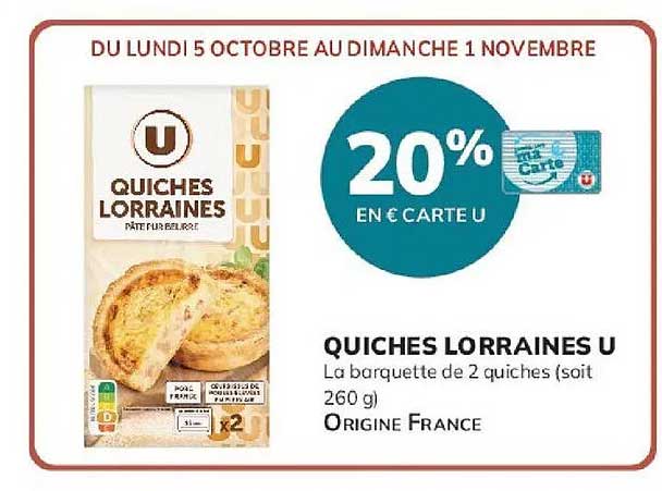20% en € carte U