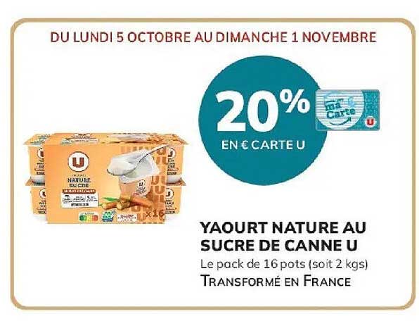 20% EN € CARTE U